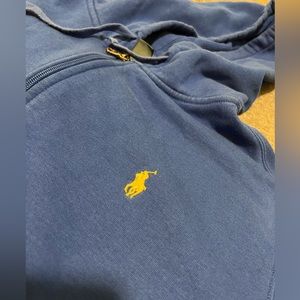 Ralph Lauren Polo Sweater XL Blue Full Zip Pony Logo Hoodie
